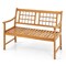 Patio Loveseat Bench Acacia Wood 2 Person Slatted Seat Outdoor Seating Natural